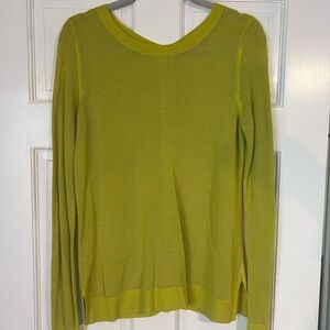 ETC Women's Vibrant Green Silk-Mix Crew Neck Sweater